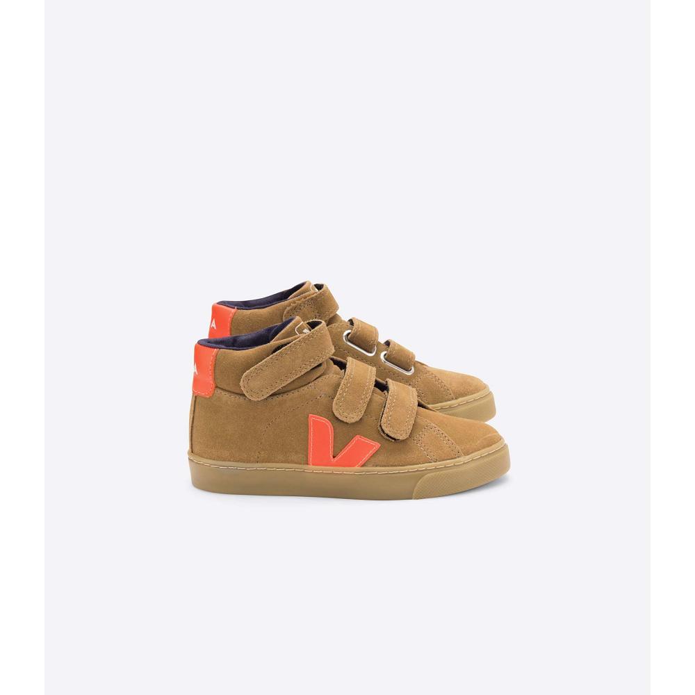 Veja ESPLAR MID SUEDE Kids\' High Tops Brown | NZ 679PJJ